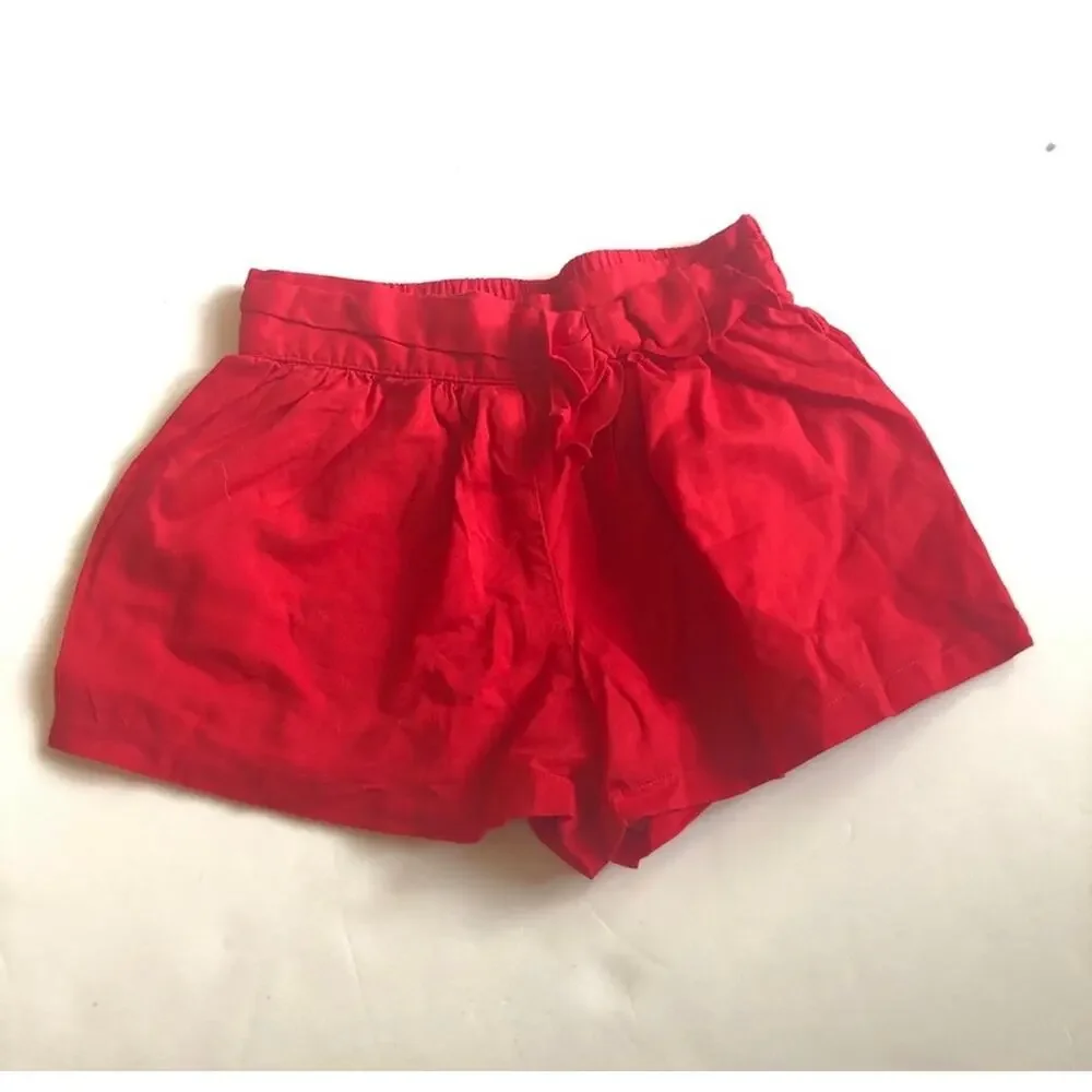 Janie and Jack Adorable Red Rose Floral Top & Bow Shorts Set